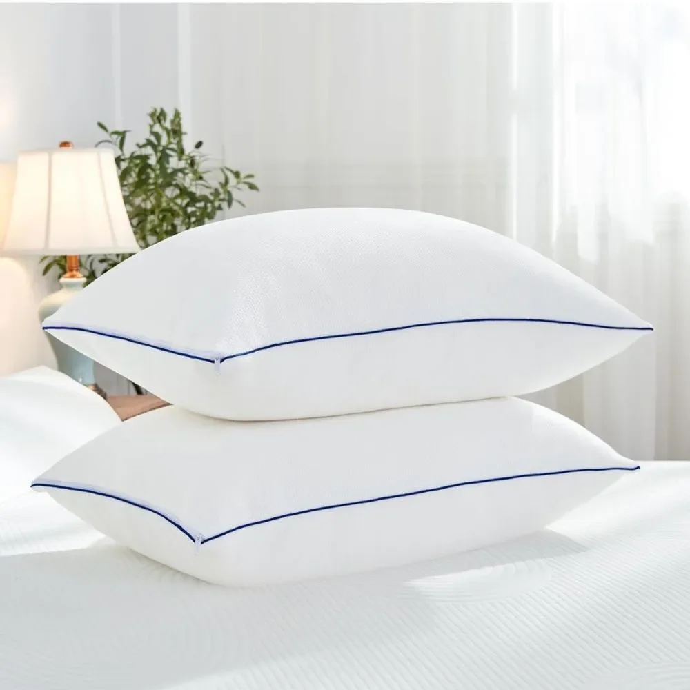 Pillow Shredded Memory Foam Queen Size White 1 Removable Bamboo Cover 20x30 in O